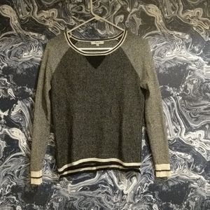 Madewell Raglan Sweater w/ Striped Hem
